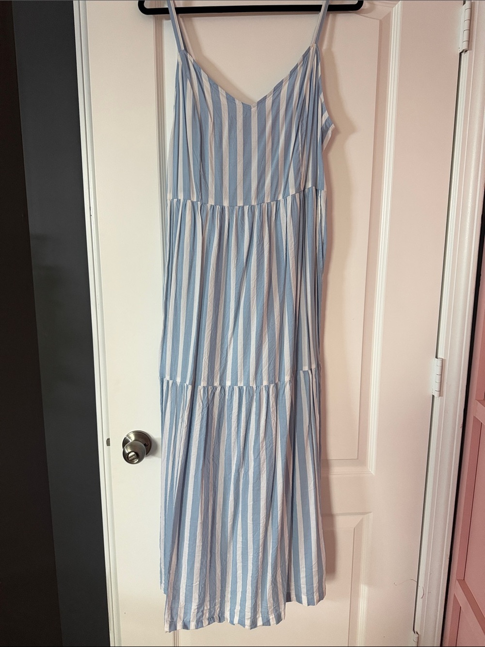Old Navy Blue and White Striped Maxi Dress